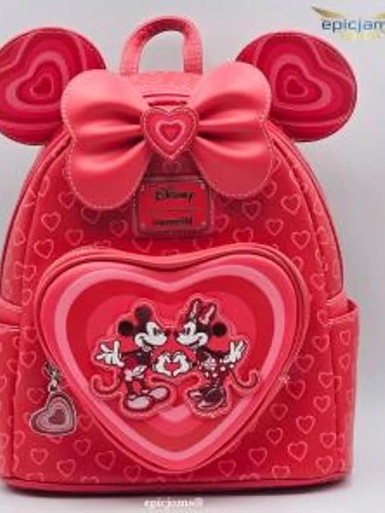 Loungefly Handbags - Loungefly Exclusive Disney Red & Pink Minnie and Mickey Heart Mini Backpack